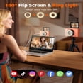 thumbnail image 6 of W&O Q5 4K Digital Camera, 180° Flip Screen Point and Shoot Camera with Ring Light, SD Card, Orange, 6 of 7