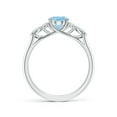 thumbnail image 2 of ANGARA Natural Oval 1 ct Aquamarine Side Stone Engagement Ring with Diamonds in 14K White Gold for Women (Size-8x6mm) | March Birthstone, Anniversary, Jewelry Gift for Women | Natural Aquamarine Ring, 2 of 9