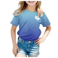 thumbnail image 1 of TZEWGL Cute Shirt For Toddler Summer Short Sleeve Crewneck Graphic Print Basic Blouse For Infnants size 12-13T, 1 of 4