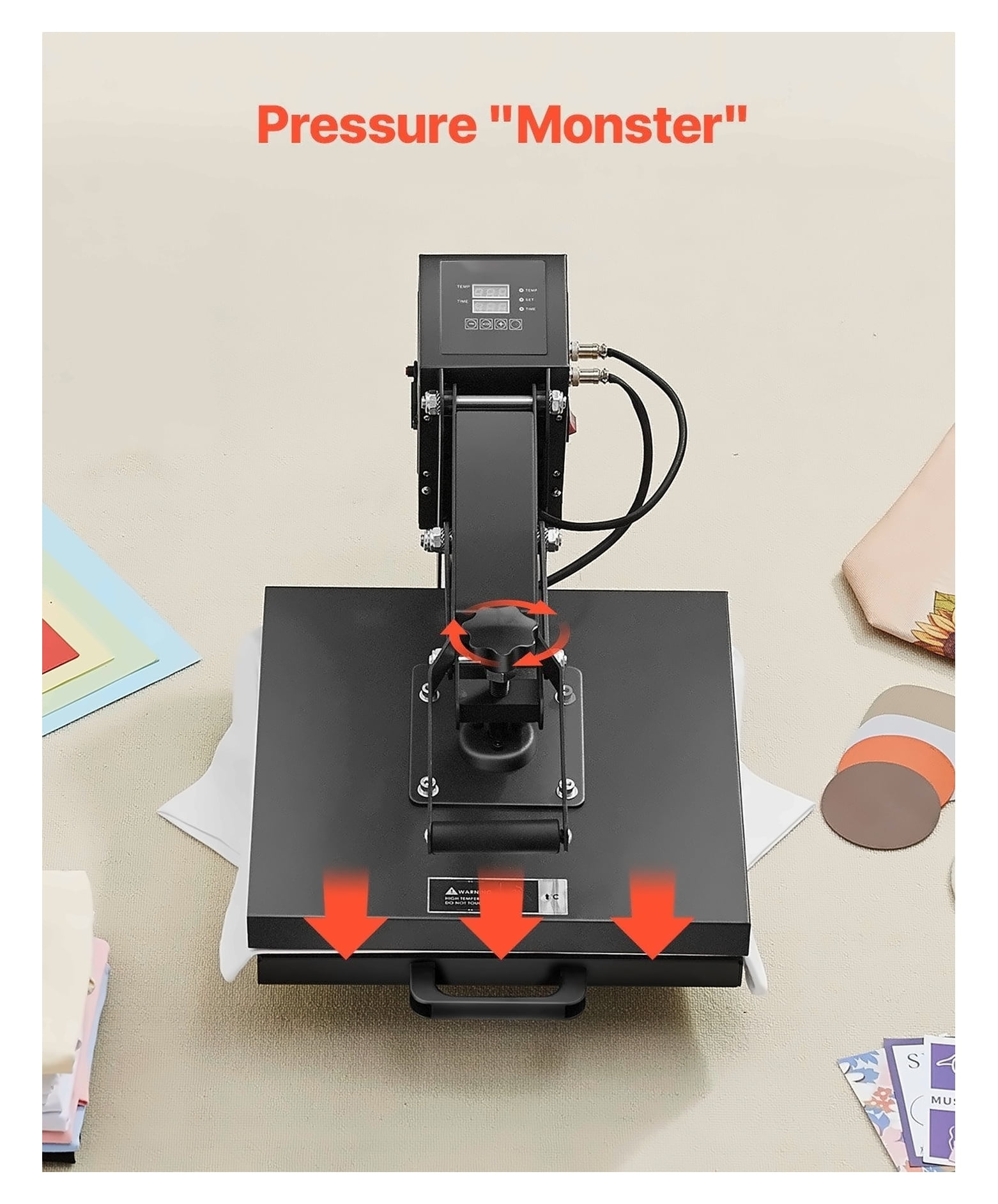 Heat Press Machine 15x15 inch, Sublimation Printer Transfer for T-shirts, DIY Crafts, Hats, Pillows - Digital Control, Adjustable Pressure