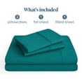 thumbnail image 2 of Bare Home Premium 1800 Collection 4-Piece Bed Sheet Set, Split Head Flex King, Emerald, 2 of 10
