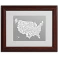 thumbnail image 2 of Trademark Fine Art "GREY-USA States Text Map" Matted Framed by Michael Tompsett, 2 of 3