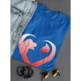 thumbnail image 3 of Cat Dog Love Heart Graphic Women Royal Blue T-Shirt, Female x-Large, 3 of 4