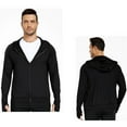 thumbnail image 5 of Fengqque Men Solid Color Long Sleeved Hoodie Full Zip Lightweight Breathable Coat with Thumb Hole Black XXXL(XXXL), 5 of 5