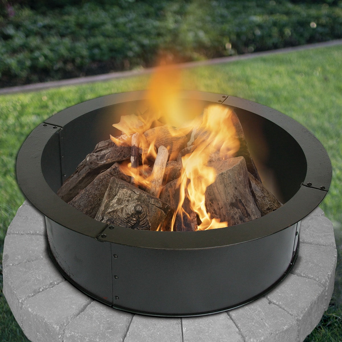Blue Sky Outdoor Living 36 Heavy Duty Steel Round Fire Ring Pit Liner Walmart Com Walmart Com