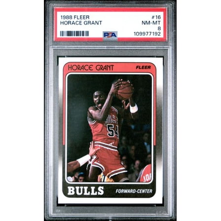Graded 1988 Fleer Horace Grant #16 Rookie RC Basketball Card PSA 8 NM-MT