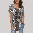 thumbnail image 2 of Blouses à Manches Courtes pour Femmes, Mode Imprimée, Col Rond Décontracté, T-Shirt Ample, Blouse à Manches Courtes pour Femmes, 2 of 6