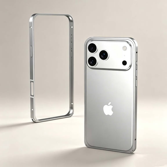 For iPhone 17 Pro Max Phone Case,No Back Design,Anti-Scratch Frame Metal Bumper Frame Slim Hard Cover,Ultra Slim Shockproof Non-Slip Drop Protection,Rugged Durable Bumper Phone Case,Silver