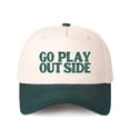thumbnail image 2 of GO PLAY OUTSIDE Letter Embroidered Color Block Trucker Hat Unisex Adjustable Cotton Breathable Fashion Cap for Travel Daily Wear, 2 of 10