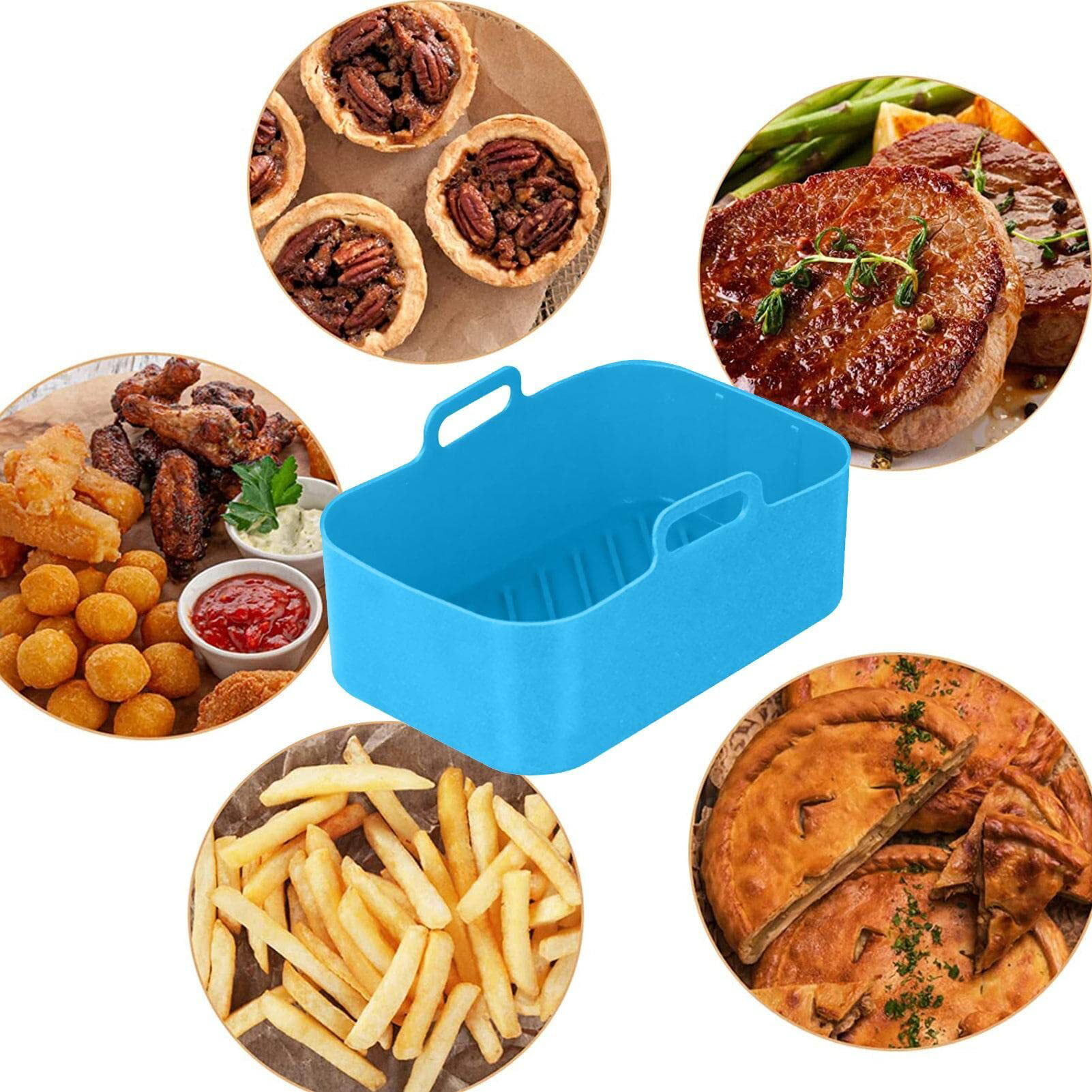 For Ninja DZ201 Air Fryer Silicone Liner Mat Reusable Basket Tray, Spec:  Gray Thin Model (95g)