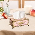 thumbnail image 6 of European Tissue Box, Napkin Dispenser With Floral Design, For Living Room Dining Table Ktv - White, 6 of 6