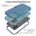 thumbnail image 3 of SaniMore for iPhone 14 Pro Max 3-Layer Shock Absorbing Case, Rugged PC Back & Flexible TPU Anti-Fingerprint Military Grade Shockproof Heavy Duty Protective Cover for iPhone 14 Pro Max, Royalblue/Green, 3 of 5