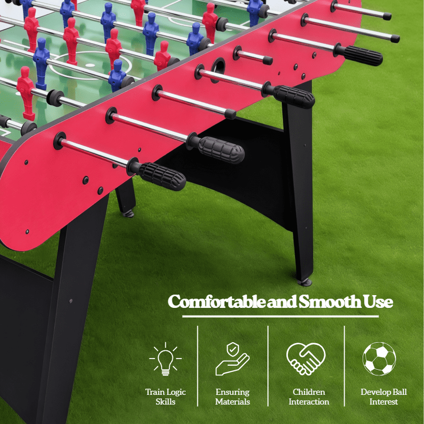 48in Football Table Game, Soccer Game at Home for Kids and Adults, Freestanding Footable Game Table