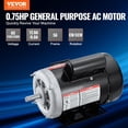 thumbnail image 2 of Motor eléctrico VEVOR 3/4 HP 1725 RPM 115 V/230 V 56 chasis, 2 of 9
