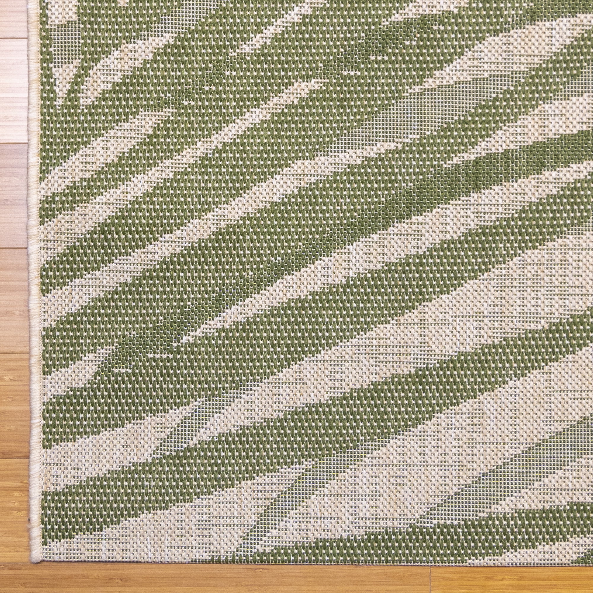 Gertmenian Paseo Paume Coastal Floral Palm and Sand Outdoor Area Rug, 9x13