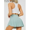 thumbnail image 5 of TZLDN Women's V-Cut Crossover High Waisted Tennis Skirts with Pockets Inner Shorts Crossover Lightweight For Athletic Workout Mini Skirts Turquoise,XS, 5 of 7