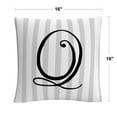 thumbnail image 2 of Gray Striped Ornate Letter Script Q By Abc 16 X 16 Decorative Throw Pillow, 2 of 5