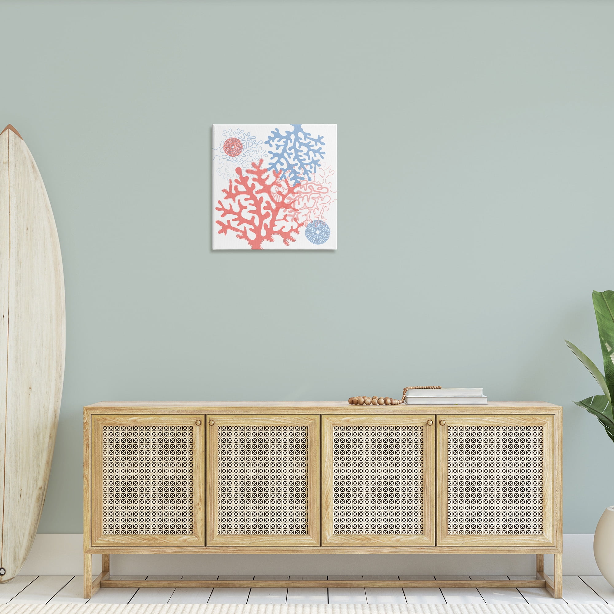 Stupell Industries Abstract Coral & Urchins Abstract Painting Gallery Wrapped Canvas Art Print Wall Art, 24 x 24
