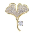 thumbnail image 3 of PENIKOKO Women's Ginkgo Leaf Brooch, Lightweight Golden Metal Pin, Elegant Nature-Inspired Jewelry Accessory, 3 of 6