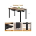 thumbnail image 4 of Bingirl 4 - Piece Dining Table Set for 4 People: Kitchen Table with 2 Chairs, 1 Bench, Storage Rack, and Metal Frame - Perfect for Small Space Apartments (Brown), 4 of 7