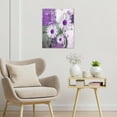 thumbnail image 6 of Farmhouse Floral Canvas Wall Art Purple Daisy Flower and Butterfly Wall Art for Living Room, Modern Abstract Geometric Grey and White Framed Wall Art for Bathroom Bedroom, 12x16 Inches, 6 of 6
