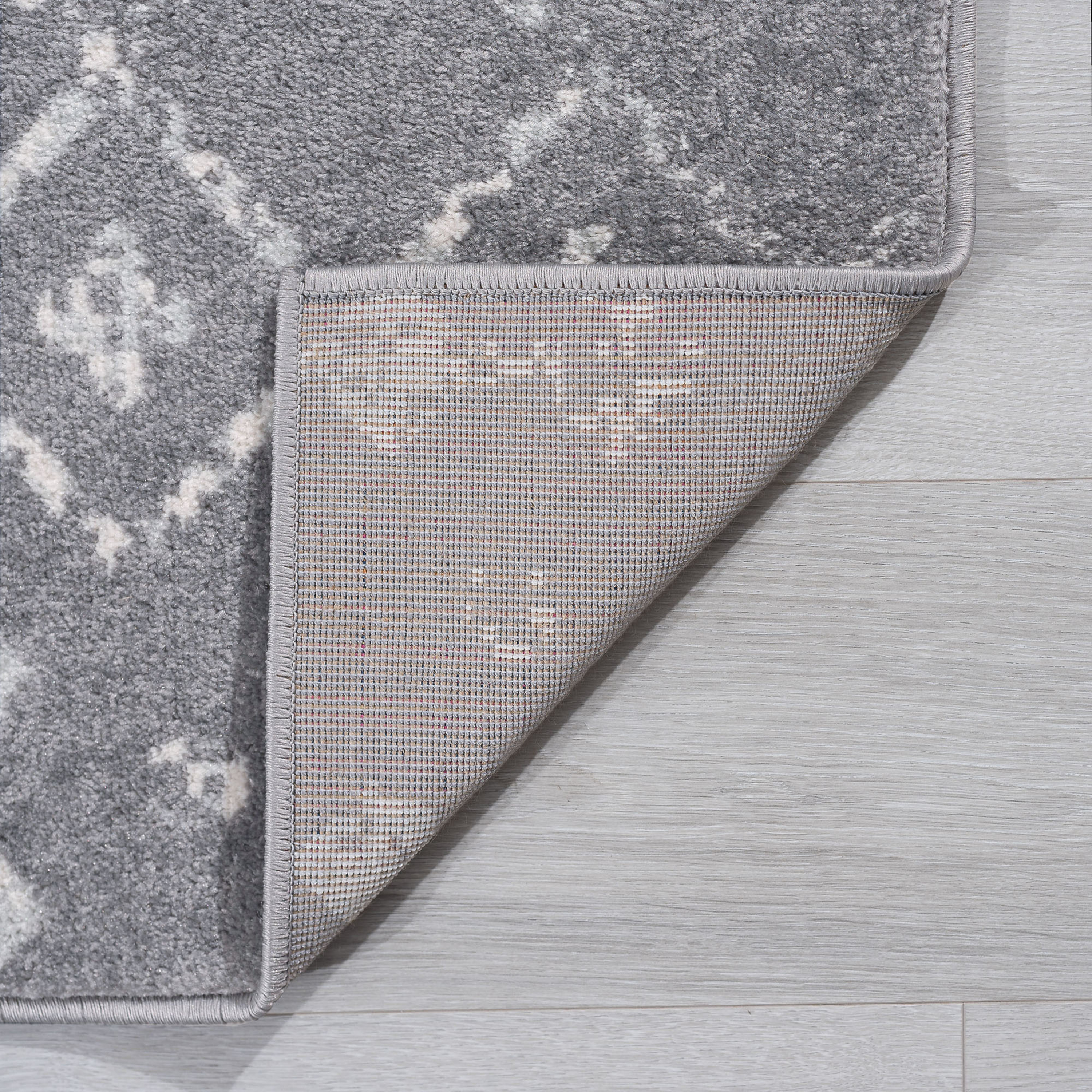 Transitional 2x10 Area Rug (2'3'' x 9'10'') Geometric Gray, Cream Indoor Runner Easy to Clean