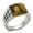 Smoked Quartz, variant on Alamode TK1799-13 Men High Polished Stainless Steel Ring with Semi-Precious in Capri Blue - Size 13