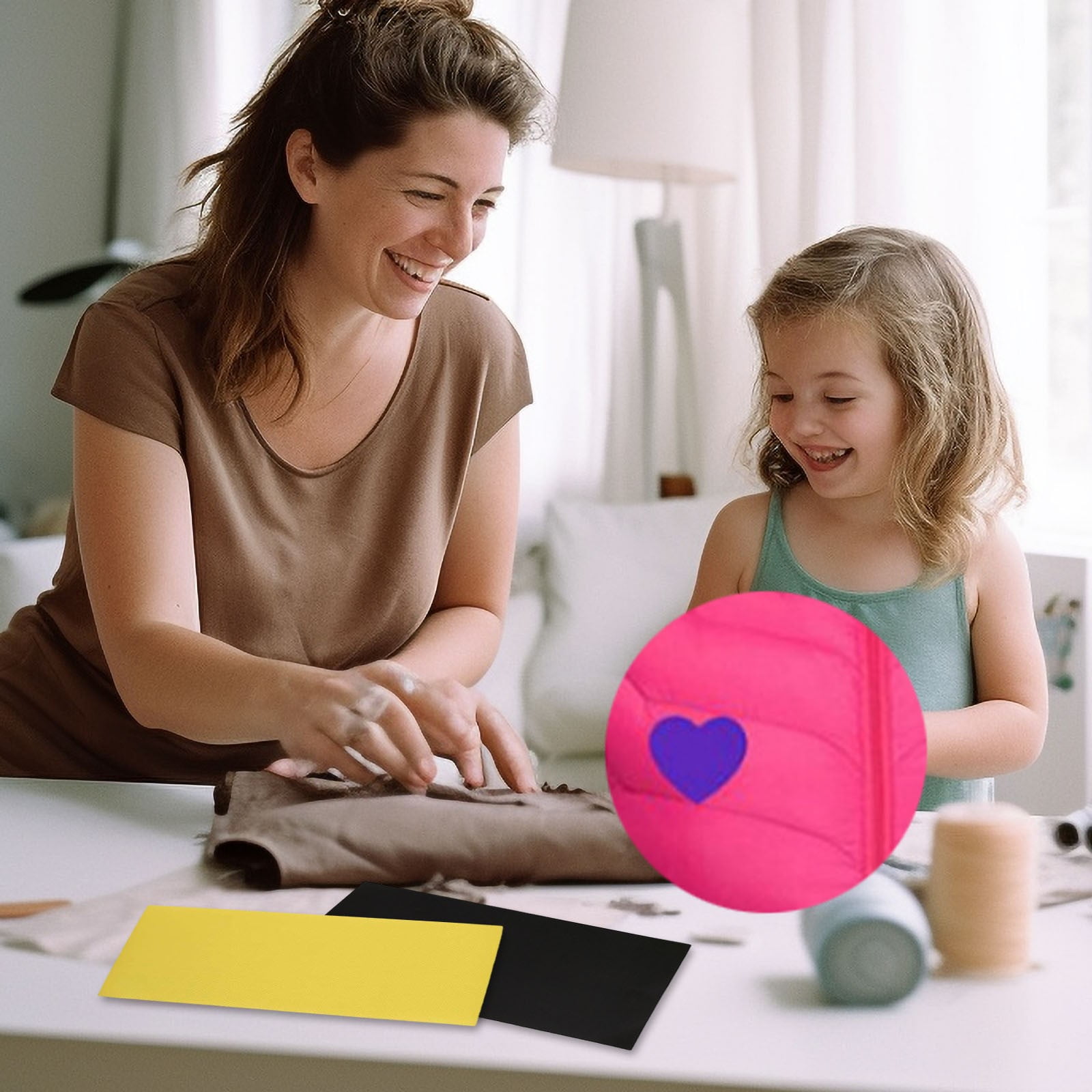 2Pcs Fabric Repair Patch Set – Durable, Self-Adhesive, Perfect for Fixing Jackets, Tents, and Gear, Adhesive Patch DIY Jeans Clothing Repair Creative Fabric, Easy-To-Use, Multicolor(Pink,7.8x3.1")