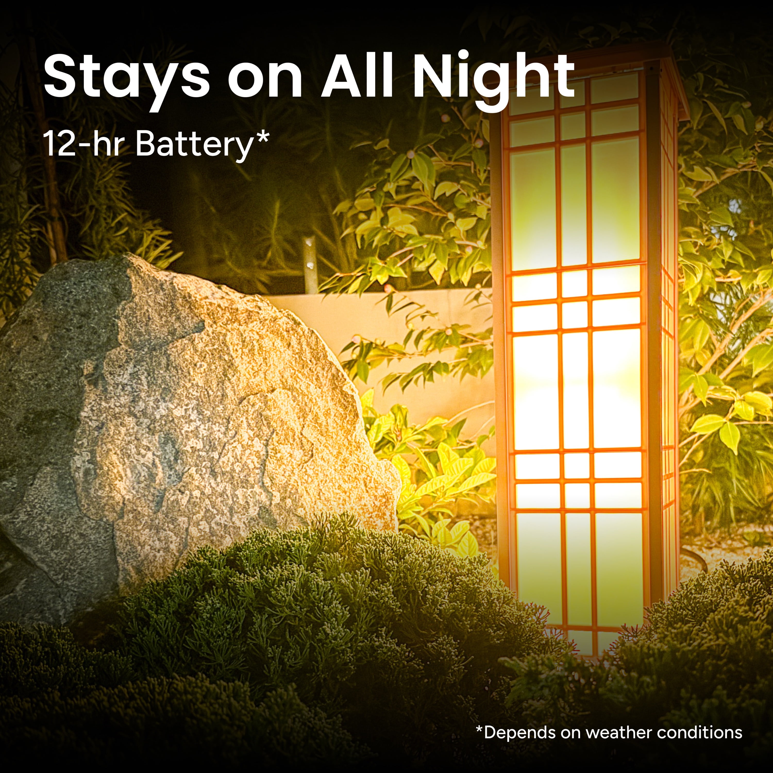 Techko Solar Zen Lantern – Amber or White Light (33.4"high)
