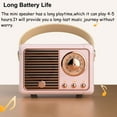 thumbnail image 4 of Retro Bluetooth Speaker, Portable Wireless Speaker with Crystal Clear Stereo Sound Rich Bass, Best Birthday Gifts Ideas for Women Teenage (Pink), 4 of 4
