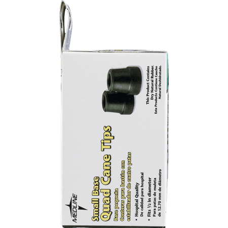 Medline Small Base Quad Cane Tips, 2 Count