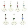 thumbnail image 1 of Bague Nombril 14g Acier Chirurgical Pendentif Design Gravé Tribal CZ Bijou, 1 of 8