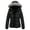 Black, variant on KVE Women's Hooded Warm Winter Coat Quilted Thicken Puffer Jacket with Removable Hood Black X-Large