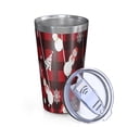 thumbnail image 2 of 16oz Tumblers Red Christmas Snowman Pattern Stainless Steel Vacuum Insulated Double Wall Travel Tumbler Cups Mug with Lid and Straw,Cleaning Brush for Coffee,Tea, 2 of 4