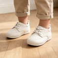 thumbnail image 2 of Baby Casual Sneakers for Early Walkers Lightweight Brit Style Flat Soled Infant Shoes for Spring and Autumn White2 4, 2 of 7