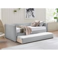 thumbnail image 2 of Meridian Furniture Lit de Jour Jumeau en Tissu Texturé Lin Gris Colton, 2 of 8