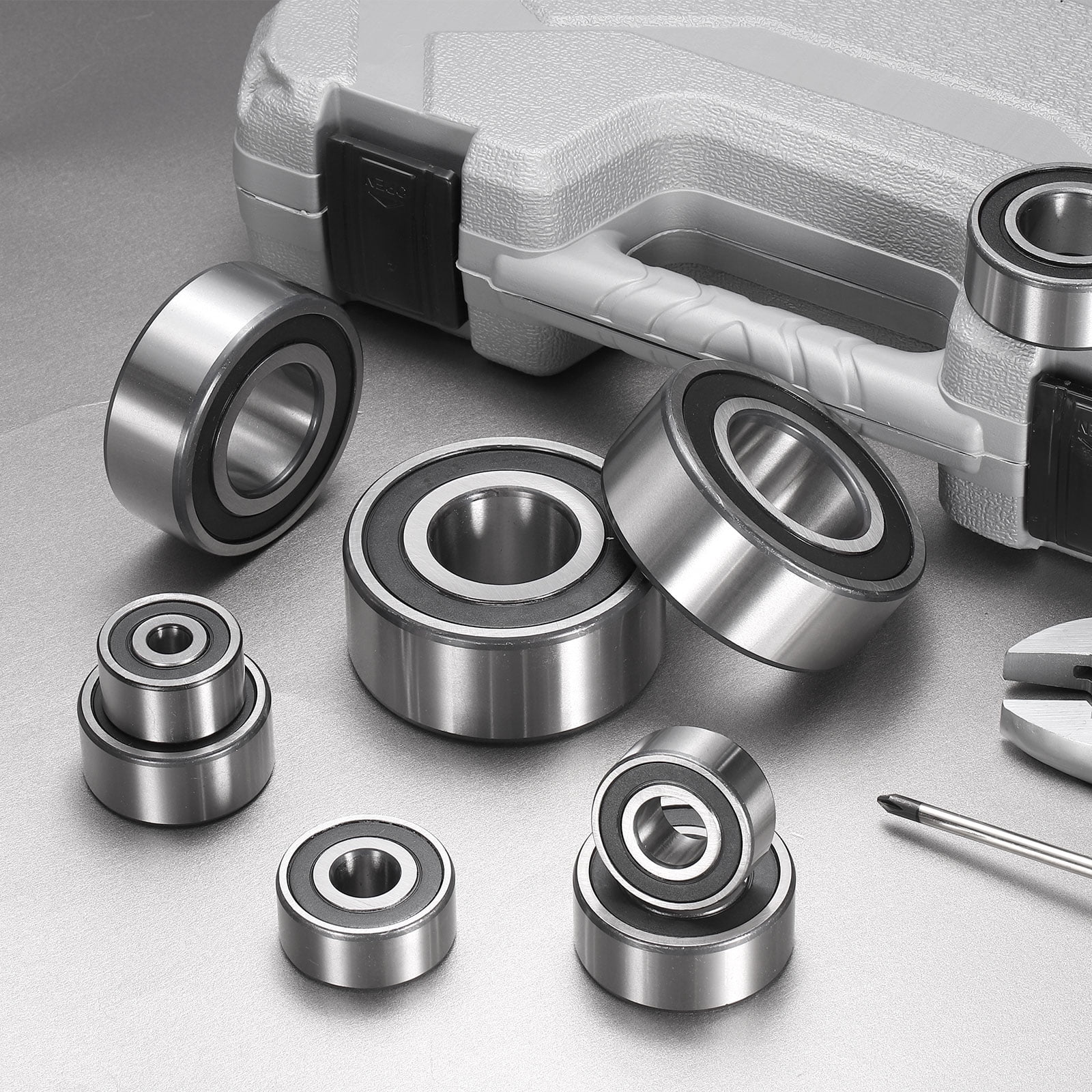 Uxcell 2 Pack 3204-2RS/5204-2RS Double Row Sealed Angular Contact Ball Bearing, 20 x 47 x 20.6mm Ball Bearings for Electric Motor, Pumps, Compressors, Agricultural Machinery