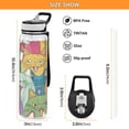 thumbnail image 3 of Happy Cats Faces Sports Water Bottle Portable Travel Mug 32oz BPA Free Leak Proof Straw Transparent Tritan for Gym Yoga Cycling Camping, 3 of 7