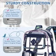 thumbnail image 3 of Sanmadrola Large Clear Backpack Heavy Duty Stadium Approved See Through Backpack Waterproof PVC Transparent Backpacks Clear Book Bag with Reinforced Strap for School Work Travel, Navy Dinosaur, 3 of 8
