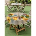 thumbnail image 4 of Outdoor Tablecloths with Umbrella Hole & Zipper, Yellow Sunflowers Round Tablecloths 60 Inch, Elegant Pastoral Floral Daisy Bees Waterproof Table Cloth, Patio/Pool/Picnic Table Covers, 4 of 8