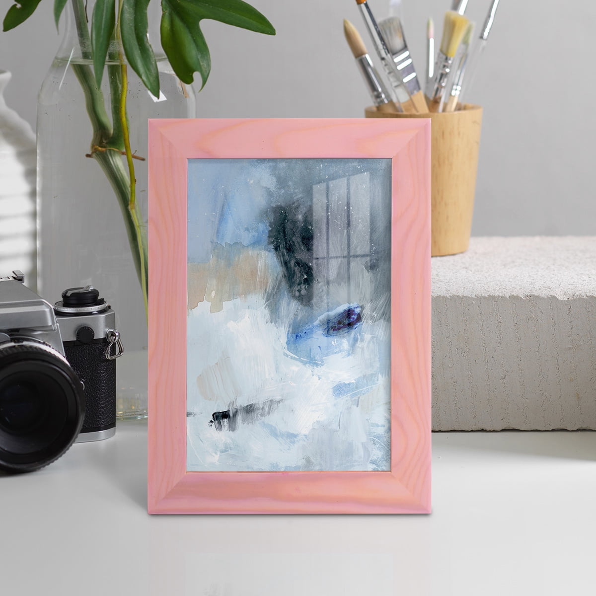 Welle II - Framed Print w/glass - Sunset Pink