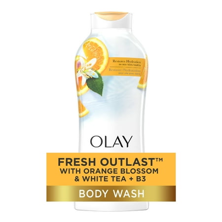 Olay Fresh Outlast Body Wash with Notes of Orange Blossom and White Tea, for All Skin Types, 22 fl oz