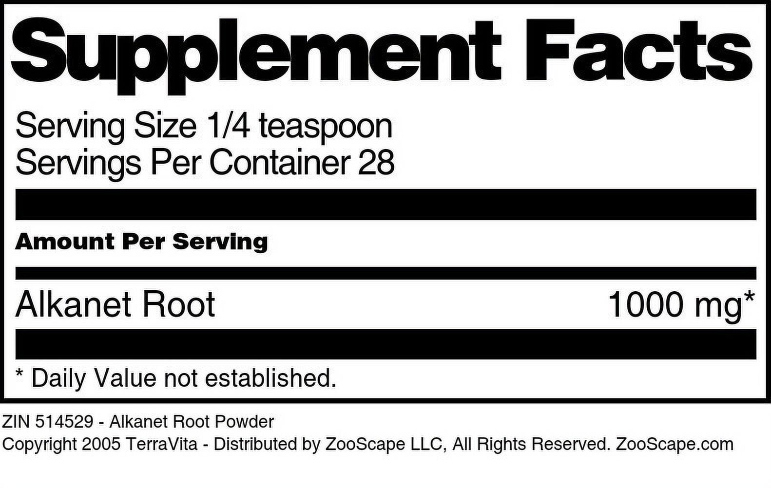 TerraVita Alkanet Root Powder, (1 oz, 1-Pack, Zin: 514529) 