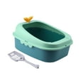 thumbnail image 2 of Cat Toilet Open Top Pet Litter Tray Semi Enclosed Cat Sandbox Cat Litter Box for Green L, 2 of 9