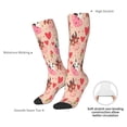 thumbnail image 4 of Fotbe cow bull with flower and heart print Women's Men's Novelty Crew Socks Cotton Socks Knee High Socks for Walking,Running,Nurses,Pregnancy, 4 of 6