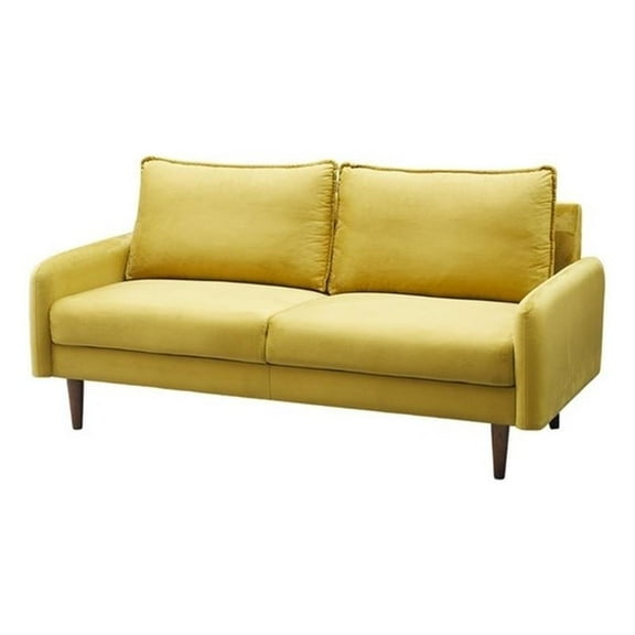 Kingway Furniture Hambrok Velvet Living Room Sofa in Godenrod