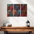 thumbnail image 2 of Elephant Stock Mandala Cubes Wall Art - Horizontal Multi Panel Canvas - Living Room Wall Decor - Decor Elements Multi Panel - Teal And Turquoise Decor - 23" x 14", 2 of 4