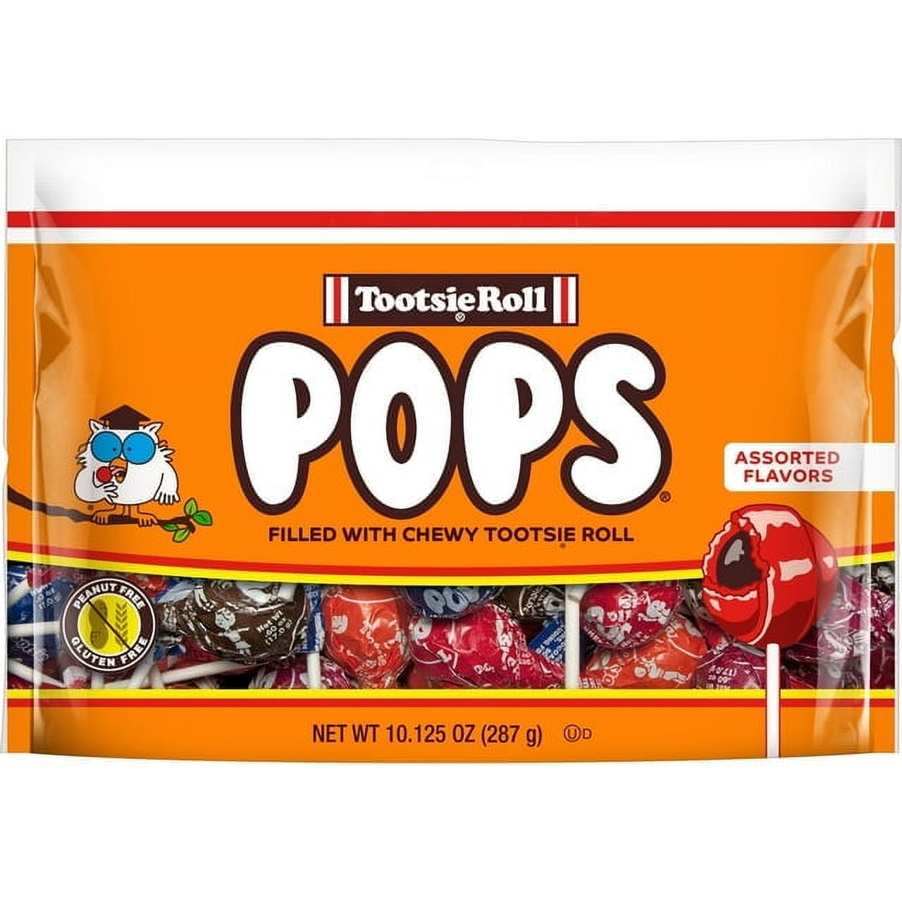 Tootsie Pops Assorted Flavor Gluten-Free Lollipops 10.12 oz pack of 1
