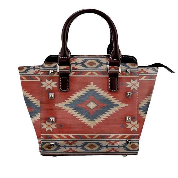 Southwestern Geometric American Rivet Fashion One-Shoulder Women's Handbag Tote Bag