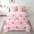 thumbnail image 3 of Homewish Farm Animal Horse 7pcs Bedding Comforter Set,Cartoon Flower Floral Queen Bedding Sets,Western Cowgirl Queen Sheet Sets For Girls Kids,Microfiber Bedroom Decor Reversible, 3 of 9